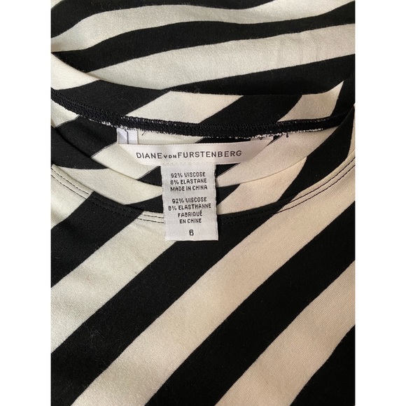 Diane von Furstenberg Knit Stretch Row Stripe Dress 6 - Picture 5 of 7